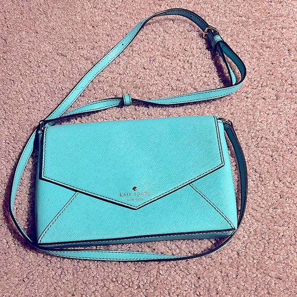 kate spade Handbags - Kate Spade New York Blue Leather Envelope Crossbody Bag